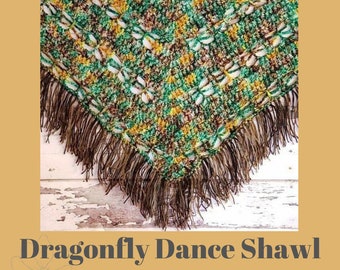 Dragonfly Dance Shawl - Crochet Pattern