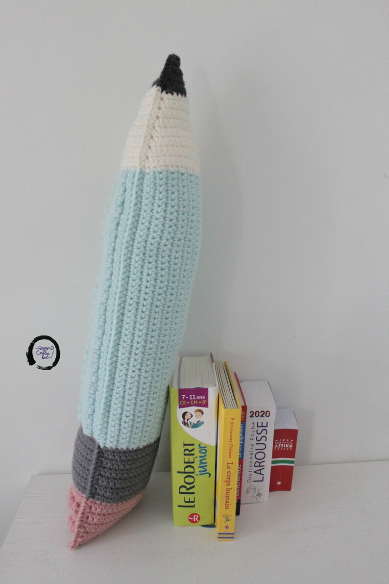 Crochet Pencil Pillow, Teachers Gift, Writer Gift, Student Gift, Back