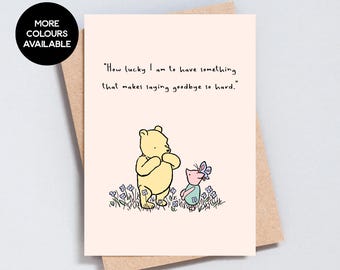 Sorry you're Leaving, Bereavement, Condolence, Goodbye Card, Greeting Card, Cute Bear Illustration, A6 or 5x7 Size, add message - GC206