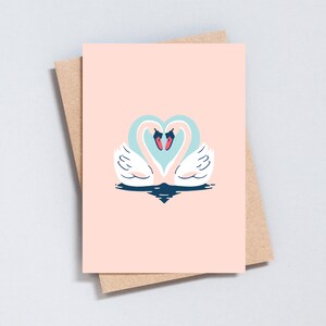 Cartão de casamento, cartão de aniversário, noivado, cartão de aniversário em branco, dia dos namorados, casamento do mesmo sexo, cartão de amor de cisnes, tamanho A6 ou 5x7 - GC186