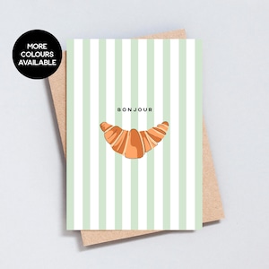 Bonjour bonjour carte de voeux croissant, carte pour toutes les occasions, nouveau-né, merci, anniversaire - format A6 ou 5 x 7 - GC456