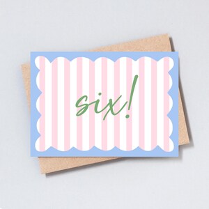 Zes wenskaart 60e verjaardag, cadeau voor meisje/jongen, streepkaart, mijlpaalverjaardagskaart, gepersonaliseerd bericht toevoegen, A6/5 x 7-formaat - GC488