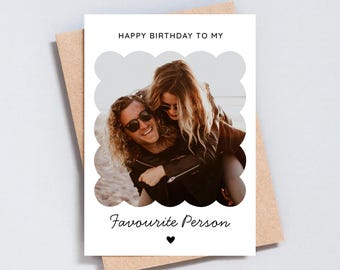Tarjeta de cumpleaños personalizada con foto: Tarjeta romántica personalizada para tu persona favorita - GC203