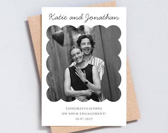 Personalised Engagement Card: Custom Photo, Scalloped Edge - A6 or 5x7 - GC574