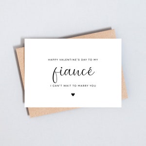 Joyeuse Saint-Valentin à mon fiancé, carte de Saint-Valentin presque mari, future femme mari, carte noir et blanc simple, format A6 et 5 x 7, GC226