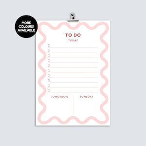 A5 To Do List Note Cards: Wavy Edge Stationery