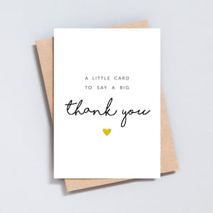 Une petite carte pour dire un grand merci, carte de voeux, noir et blanc, coeur, A6, format 5 x 7, ajouter un message - GC204