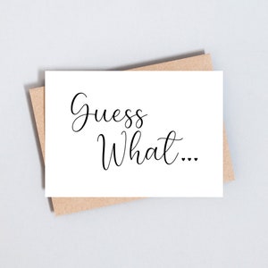 Devinez quoi faire-part de grossesse, carte Nous allons avoir un bébé, nouveau-né, faire-part de grossesse carte surprise format A6 et 5 x 7 - GC120