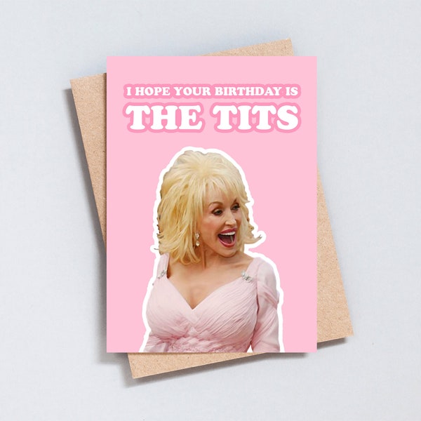 J'espère que c'est votre anniversaire, Dolly Parton, carte de voeux drôle, ajouter un message, carte de voeux, format A6 ou 5 x 7 - GC128