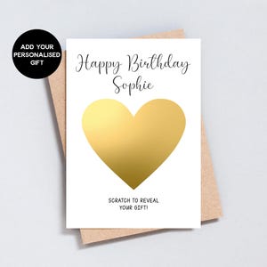 Cadeau d'anniversaire surprise, carte à gratter, carte-cadeau à gratter, cadeau surprise, billets de concert, carte d'anniversaire, format A6 ou 5 x 7 - GC425