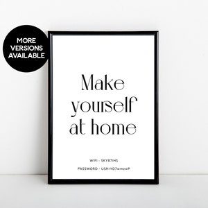 Customisable WiFi Password Art Print: Modern Guest Room Decor