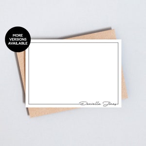 Minimale gepersonaliseerde stationaire, elegante notitiekaarten met aangepaste naam stationaire set, correspondentiekaarten, A6-formaat, gratis levering in het VK