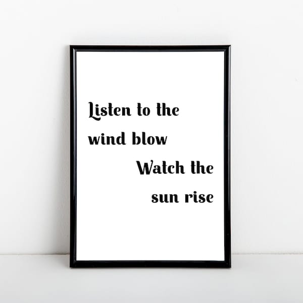 Listen to the wind blow, Watch the sun rise, art print, Fleetwood Mac, The Chain, A6, 5x7, A5, 8x10, A4, 11x14, A3 sizes available