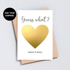 Carte à gratter Devinez quelle surprise, faire-part de grossesse, cadeau surprise, billets de concert, carte-cadeau d'anniversaire, format A6 ou 5 x 7 - GC424