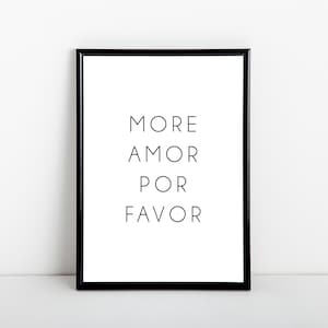 More Amor Por Favor Print: Minimalist Spanish Art