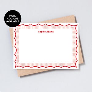 Persönliche Briefkarten, Briefpapier-Set mit personalisiertem Namen, Briefkarten mit Umschlägen, Jakobsmuschelrand