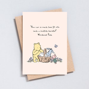 Winnie the Pooh Quote, New Baby Greeting Card, Pregnant, Congratulations, Illustration, Baby Shower, Add Message, A6 / 5x7 Size - GC221