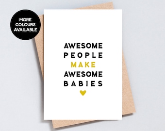 Carte de voeux pour nouveau bébé, baby shower, félicitations pour votre grossesse, carte unisexe, nouveauté, nouvelle maman et jour de naissance, formats A6 et 5 x 7 - GC111