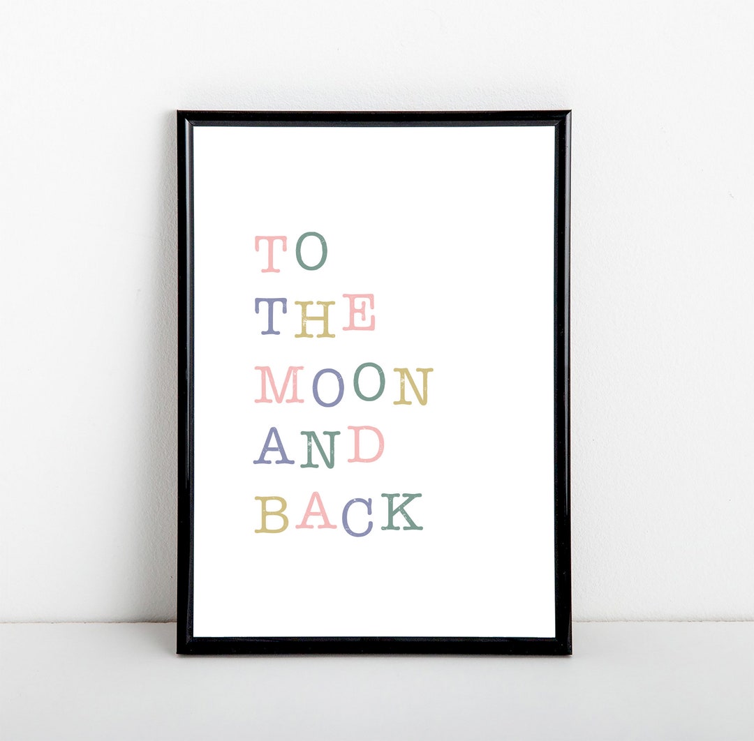 To the Moon and Back Art Print, Kid's Bedroom Wall Decor, Childs ...