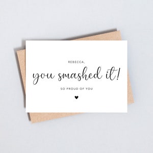 You Smashed It Personalised Greeting Card, New Job, Graduation, Congratulations, Well Done New Home A6 and 5x7 Size - GC191