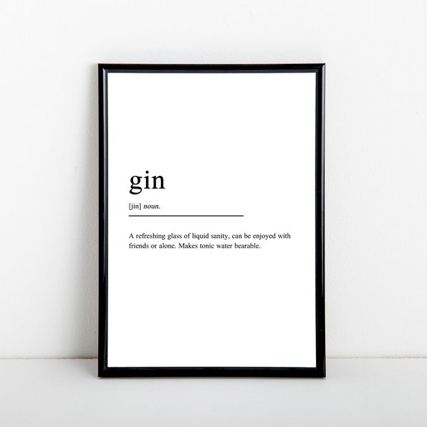 Gin Definition Etsy UK
