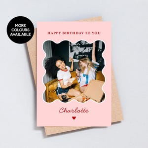 Personalised Photo Birthday Card | Custom Name & Colour Options - GC570