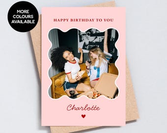 Tarjeta de cumpleaños con foto personalizada / Nombre y colores personalizados - GC570