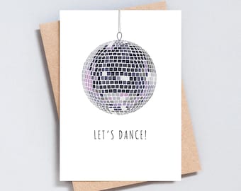 Disco Ball Greeting Card: Retro Dance Party Invitation - GC583
