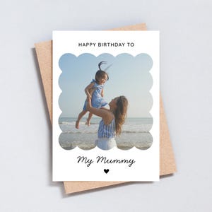 Personalised Photo Birthday Card for Mum: Scalloped Border Design - GC576