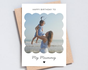 Personalised Photo Birthday Card for Mum: Scalloped Border Design - GC576