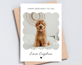 Biglietto di compleanno personalizzato per cani – Biglietto con foto dell'animale, fatto a mano