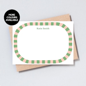 Karo Borte Personalisiertes Briefpapier, Elegante Grußkarten, Briefpapier Set, Briefpapier, Postkarten Set, Danke, A6 Größe