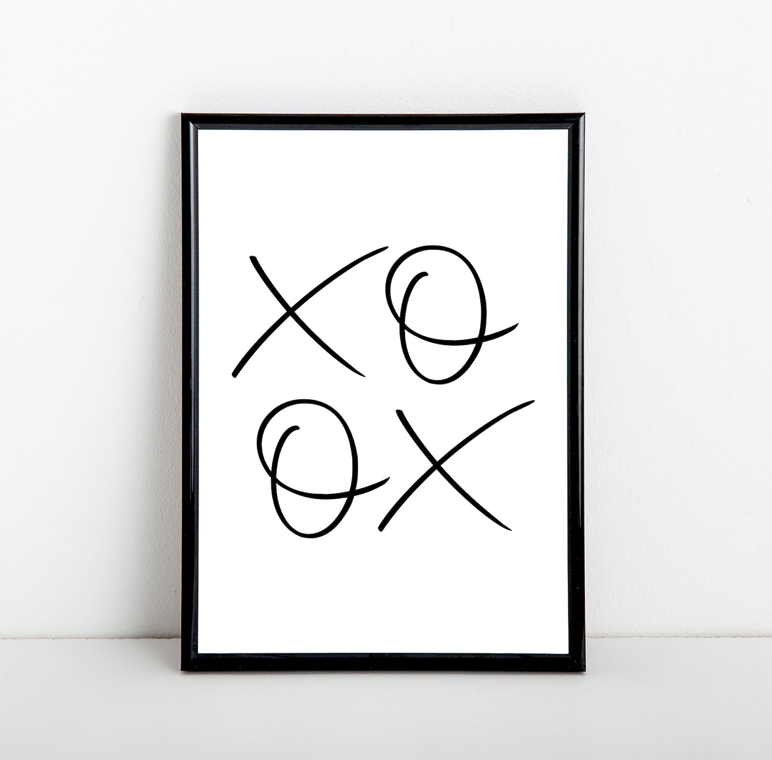 XOXO Art Print Black and White Typography A6 5x7 A5 8x10 Etsy