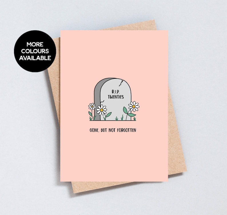 Lustige 30.Geburtstag Karte: RIP Twenties - A6 oder 5x7 Size - GC123 Pink