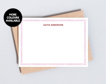 Mark Making Border Personalised Stationary, Elegant Note Cards with Custom Name Stationary Set, Correspondence Cards, Postcard Set, A6 Size