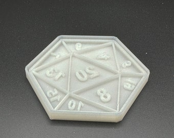 D20 die cookie stamp and cutter