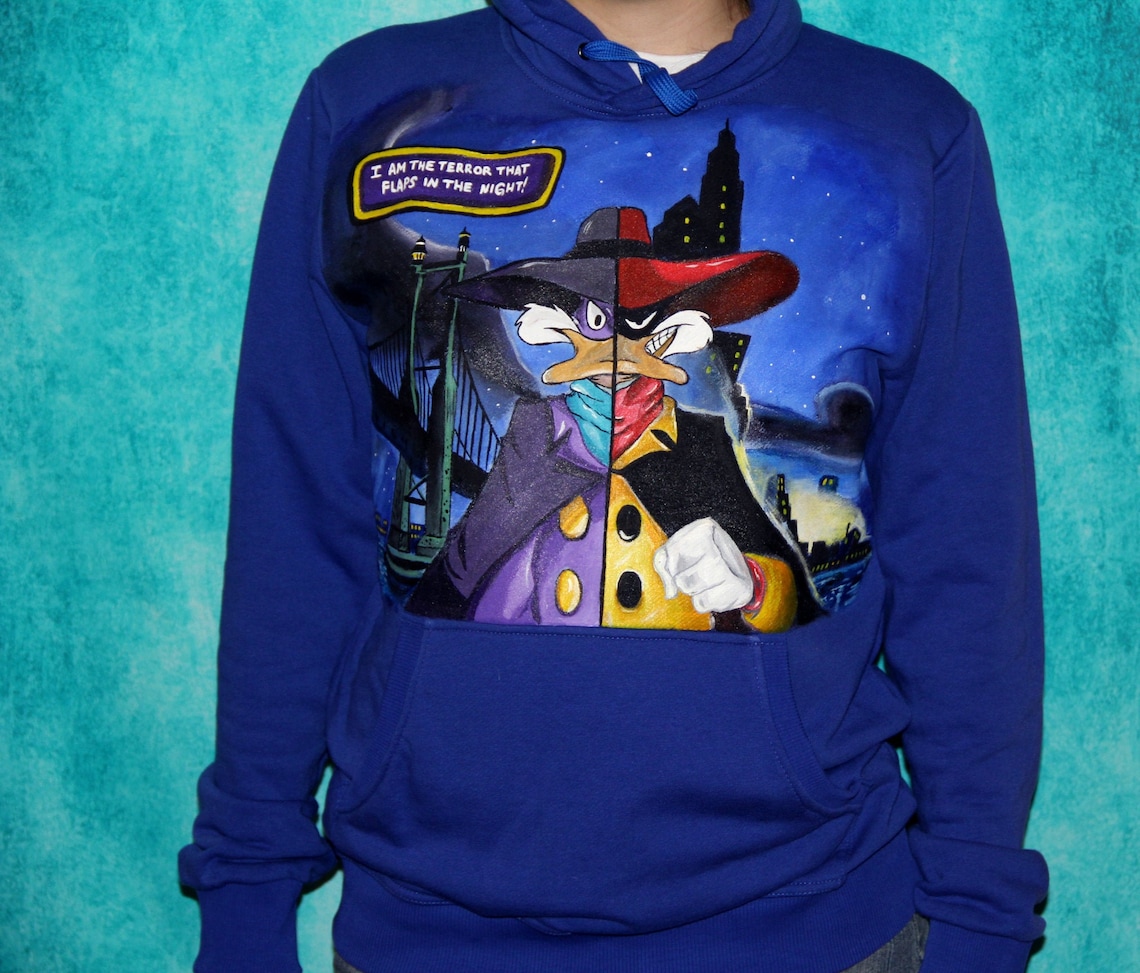 Hoodie Sweatshirt Darkwing Duck Whith Negaduck Hand Etsy