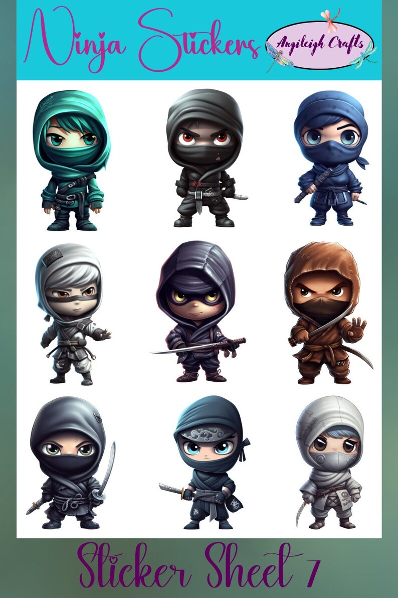 Library Ninja Sticker Ninja Martial Arts Stickers That Can Be Used for Scrapbooking, Crafting ...