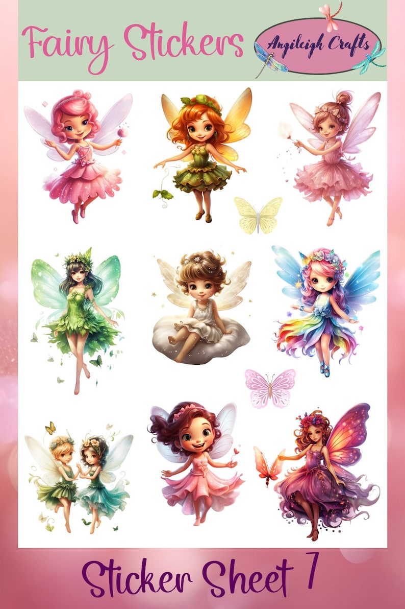 Fairy Flying Sticker Colorful and Unique Fairy Stickers That Can Be Used for Scrapbooking ...