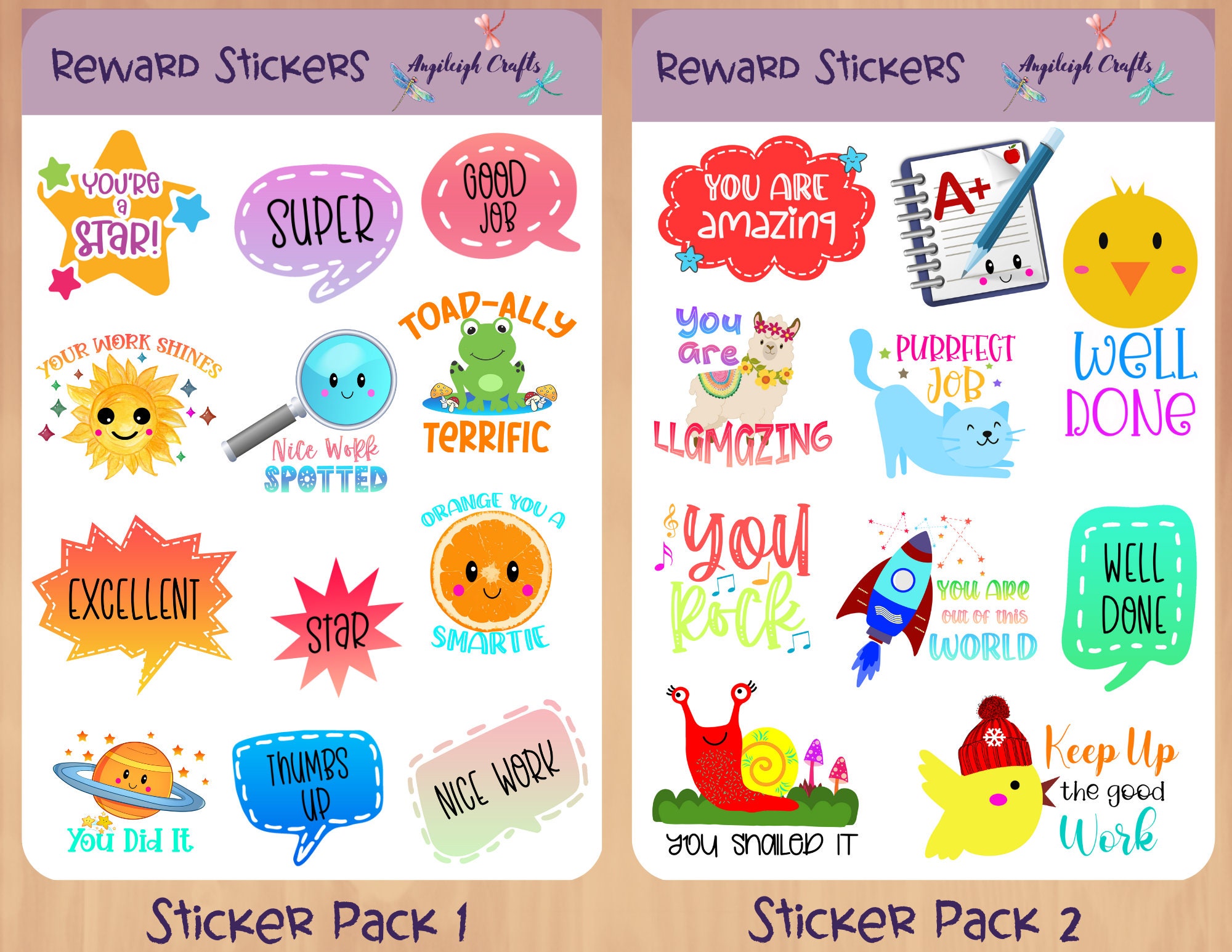 Teacher Reward Motivational Stickers for Children - nature Stock