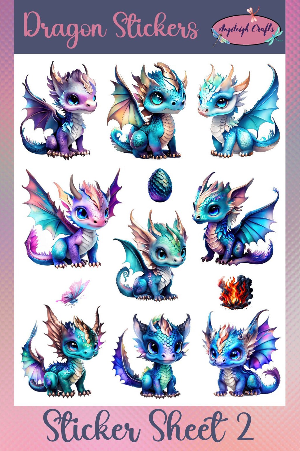 Dragon Sticker Roll Fun and Colorful Dragon Stickers That Can Be Used for Scrapbooking ...