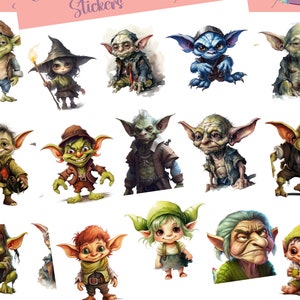 Stickers fantômes, goules, gobelins, Halloween qui peuvent être utilisés pour le scrapbooking, l'artisanat, les journaux indésirables, les agendas, les décalcomanies et bien d'autres choses.