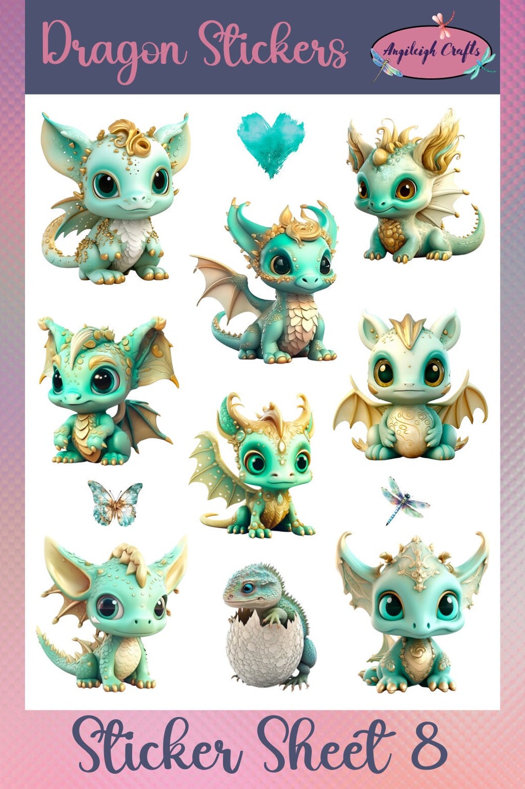 Dragon Sticker Roll Fun and Colorful Dragon Stickers That Can Be Used for Scrapbooking ...