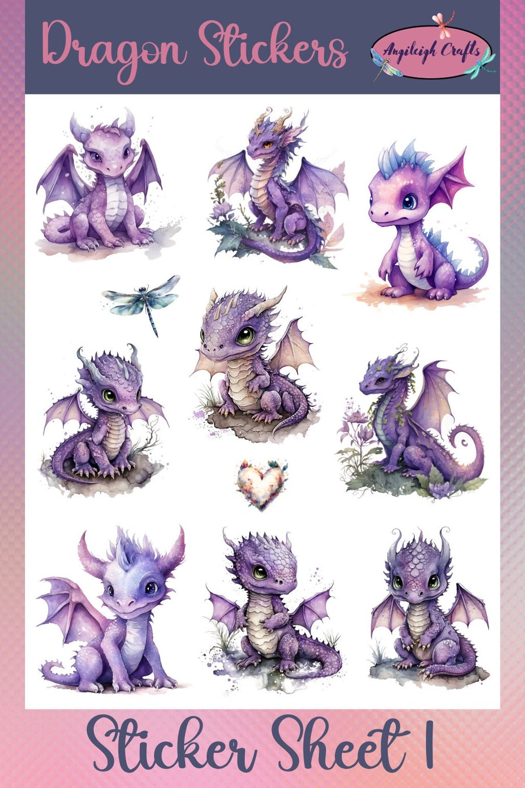 Fun and Colorful Dragon Stickers That Can Be Used for Scrapbooking ...