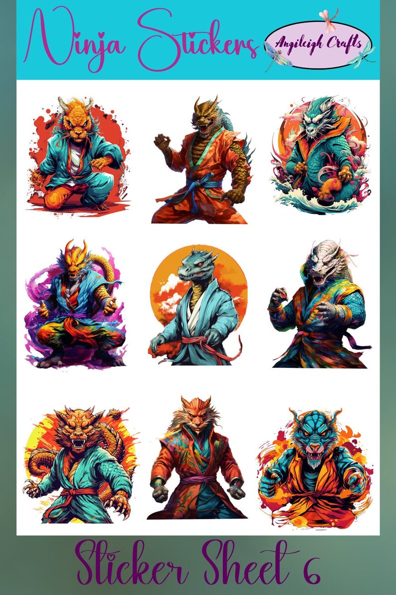 Library Ninja Sticker Ninja Martial Arts Stickers That Can Be Used for Scrapbooking, Crafting ...