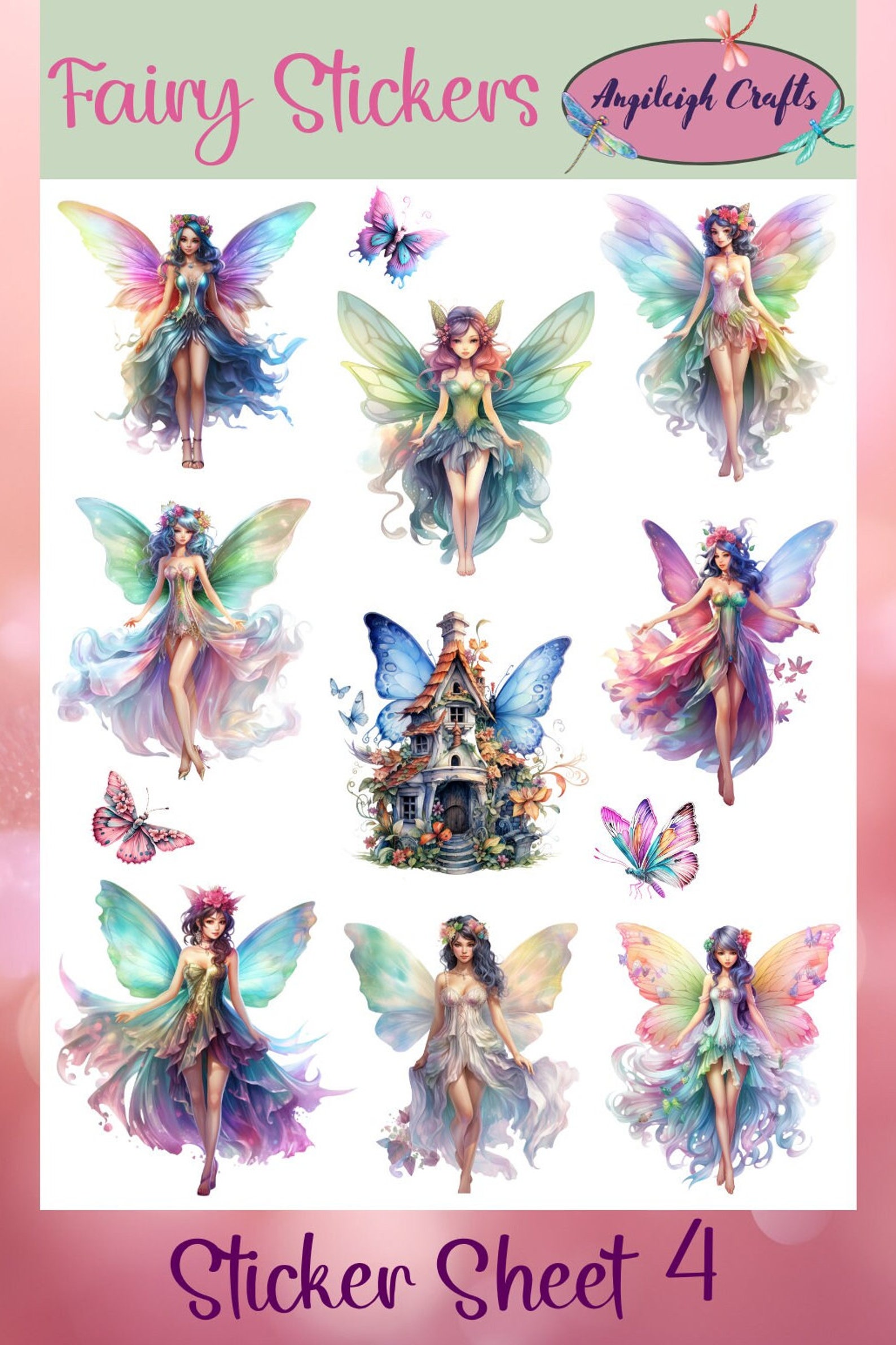 Colorful and Unique Fairy Stickers That Can Be Used for Scrapbooking ...