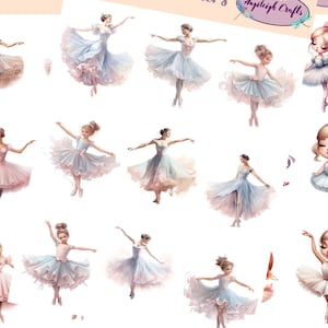 De beaux autocollants pour ballerines qui peuvent être utilisés pour le scrapbooking, le bricolage, les journaux indésirables, les agendas, les décalcomanies et bien d'autres choses encore.