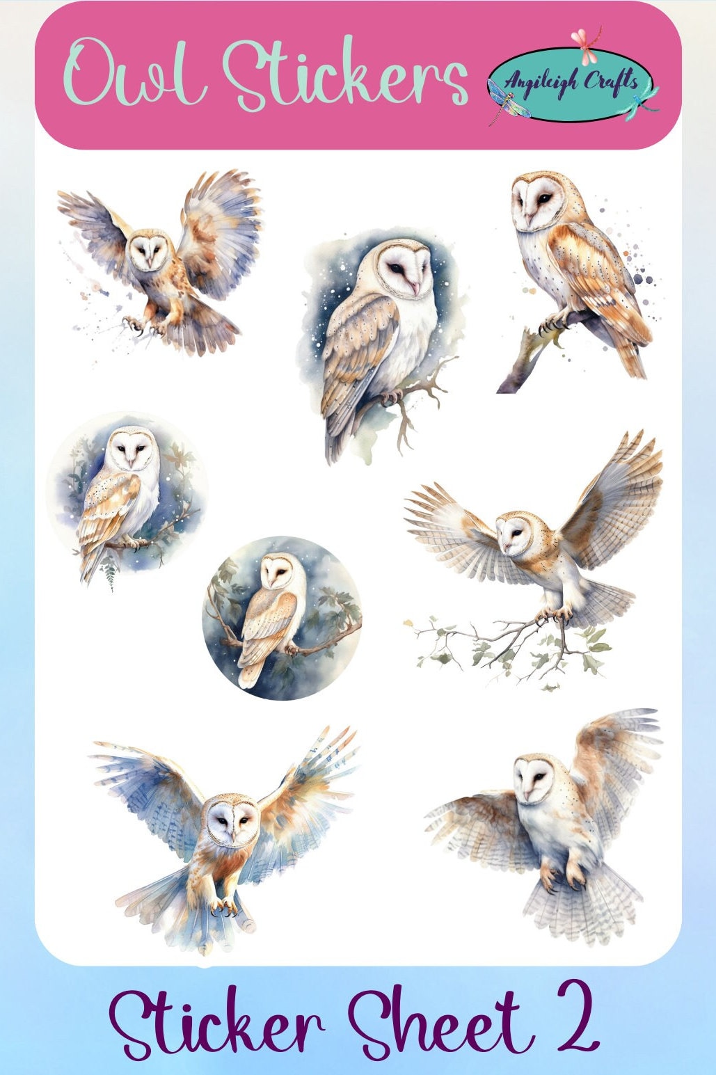 Unique and Colorful Owl Stickers That Can Be Used for Scrapbooking ...