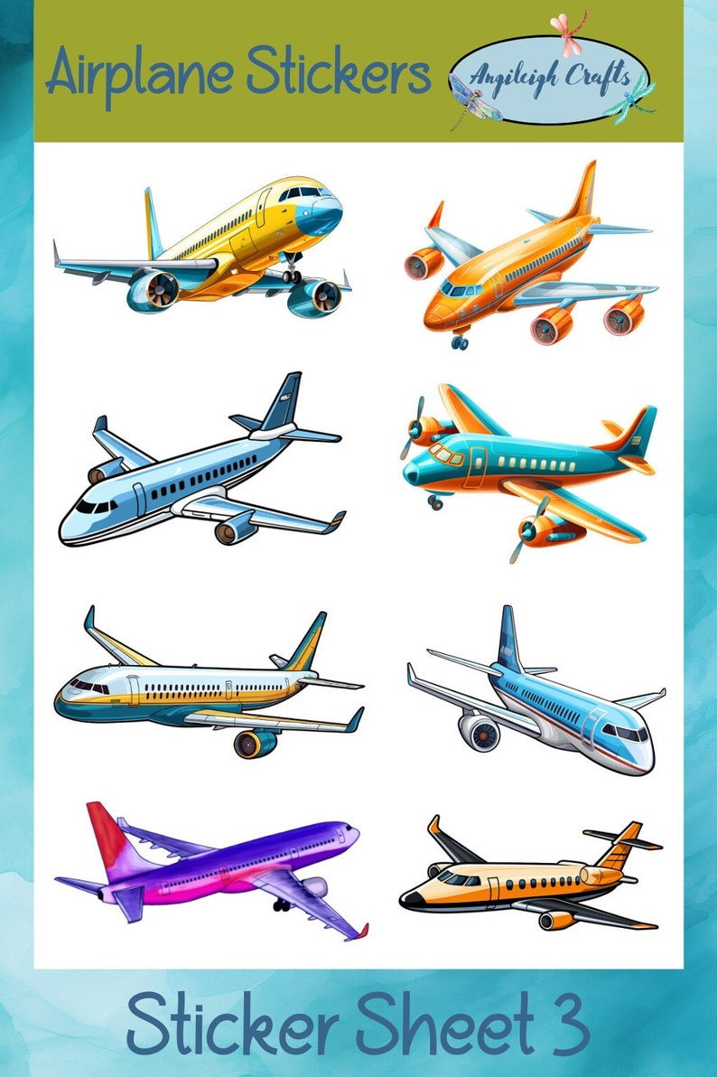 Airplane Stickers That Can Be Used for Scrapbooking, Crafting, Junk ...