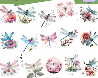 Dragonfly Stickers, Waterproof Vinyl Decals, Scrapbooking, Planners, Crafting, Decals
